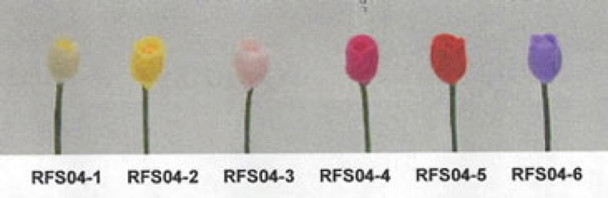 NEW CREATIONS - 1" Scale Dollhouse Miniature - Tulip Stems Set of 12 in Rose (RFS04-4)