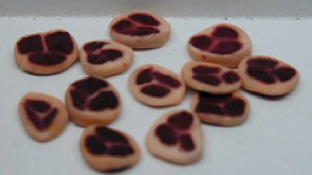 NEW CREATIONS - 1" Scale Dollhouse Miniature - Raw Steaks Set of 12 (RR0230)