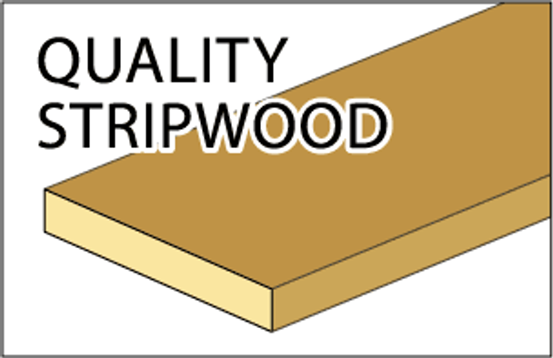 NORTHEASTERN SCALE LUMBER - Basswood Stripwood 1/8 X 4, 1PK (70244)