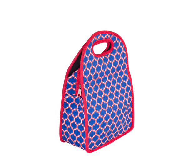 ZEE'S CREATIONS - Neoprene Lunch Tote - Blue & Red (NP712) 817441015704
