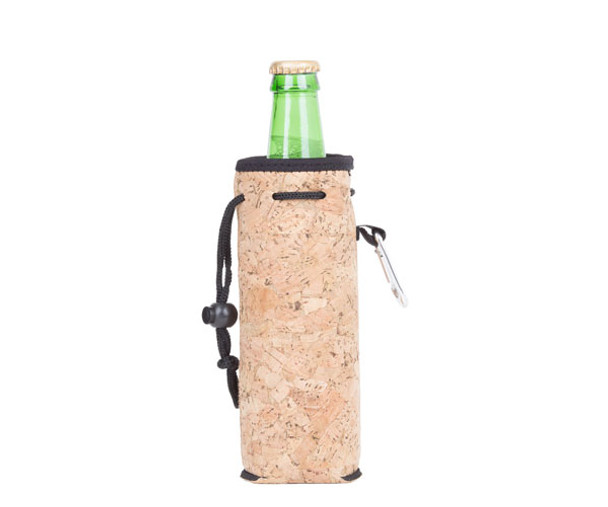 ZEE'S CREATIONS - Neoprene Bottle Cooler W/ Carabiner - Cork (NP813) 817441015797