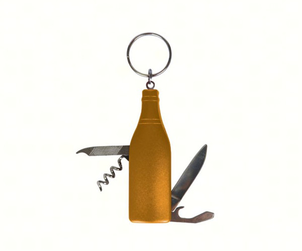 PROBAR - Gold Wine Bottle Multi-Tool Key Chain PBE202 645194611177