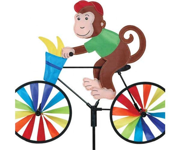 PREMIER DESIGNS - 20 inch Monkey Bicycle Wind Garden Products Spinner (PD26863) 630104268633