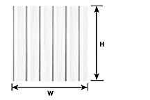 PLASTRUCT - Scale Plastic Pattern Sheet - 1:12 SHOWER GLASS SHEET /RIBBED ROOFING (2 Pack) (91514) 764050915140