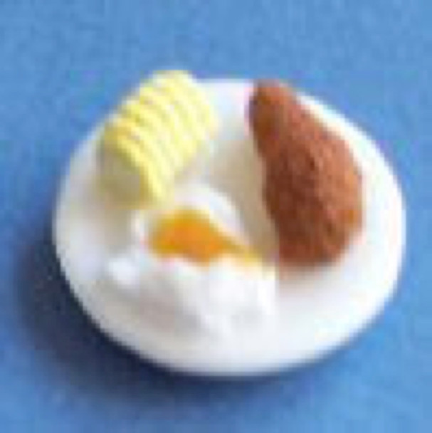 RAINDROP MINIATURES - 1" Scale Dollhouse Miniature - Chicken Dinner with Corn Cob and Mashed Potatoes and Gravy (110)