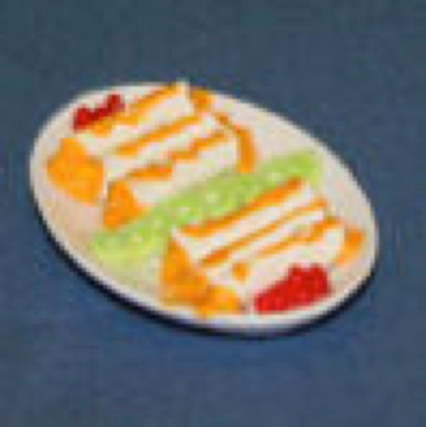 RAINDROP MINIATURES - 1" Scale Dollhouse Miniature - Enchilada Platter (135)