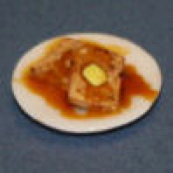 RAINDROP MINIATURES - 1" Scale Dollhouse Miniature - French Toast Plate (144)