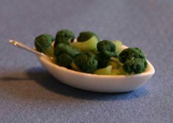 RAINDROP MINIATURES - 1" Scale Dollhouse Miniature - Broccoli Side Dish (7)