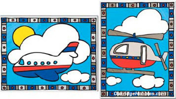 ROYAL BRUSH - AIRPLANE & HELICOPTER - Paint by Number Art Craft Kit (MFP205) 090672057006