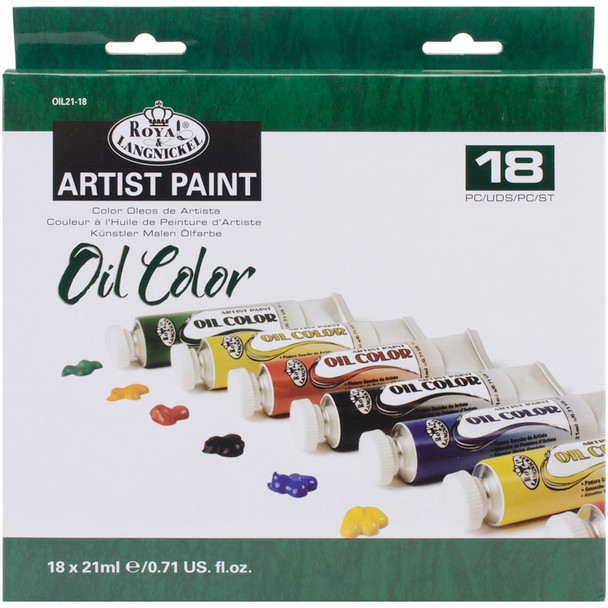 ROYAL BRUSH - Oil Paints 21ml 18/Pkg-Assorted Colors (OIL21-18) 090672065506