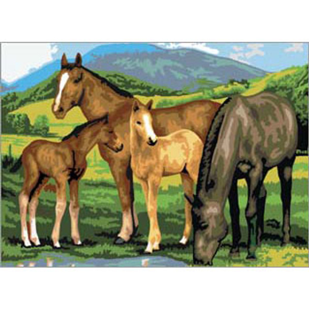 ROYAL BRUSH - HORSES AND FOALS Paint By Number Kit (PJL13) 090672994127