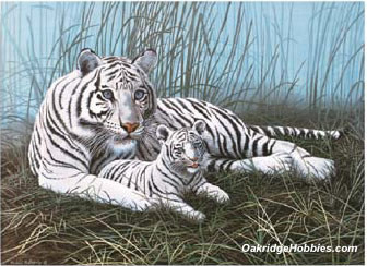 ROYAL BRUSH - WHITE TIGERS IN THE MIST - Paint by Number Art Craft Kit (PJL22) 090672056566