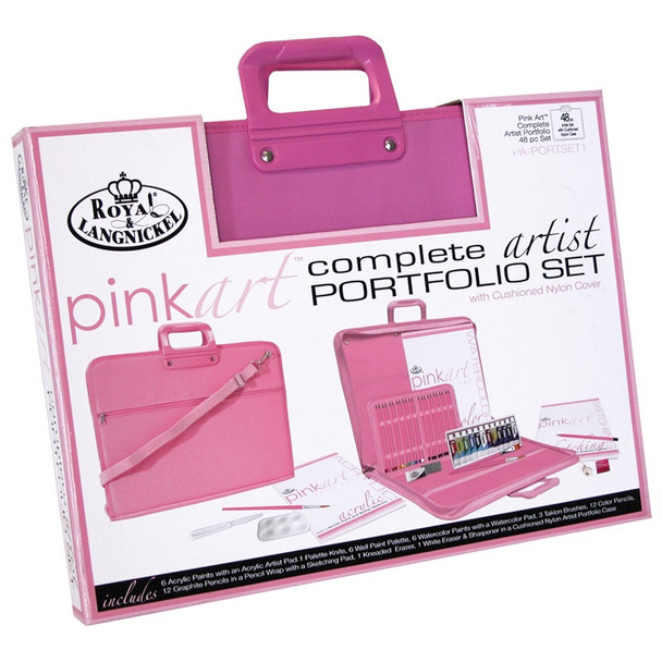 ROYAL BRUSH - Pink Art Complete Artist Portfolio Set 14"X18.5"X1.5" - (PORTSET1) 090672057600