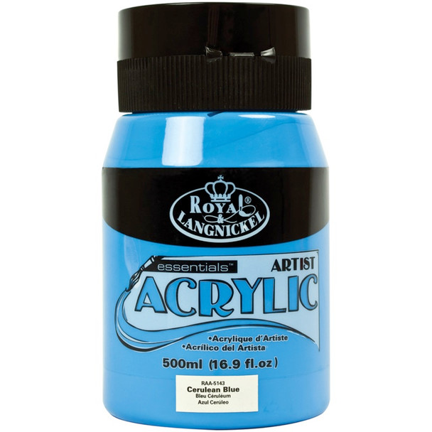 ROYAL BRUSH - Essentials(TM) Acrylic Paint Jar 16oz-Cerulean Blue (RAA500-5143) 090672063649