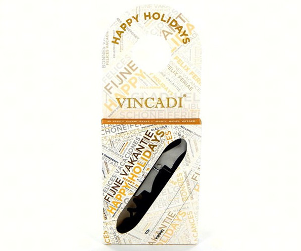 VINTURI - Bottleneck Gift Tag with Corkscrew Bottle Opener - Happy Holidays VIN873 633841658873