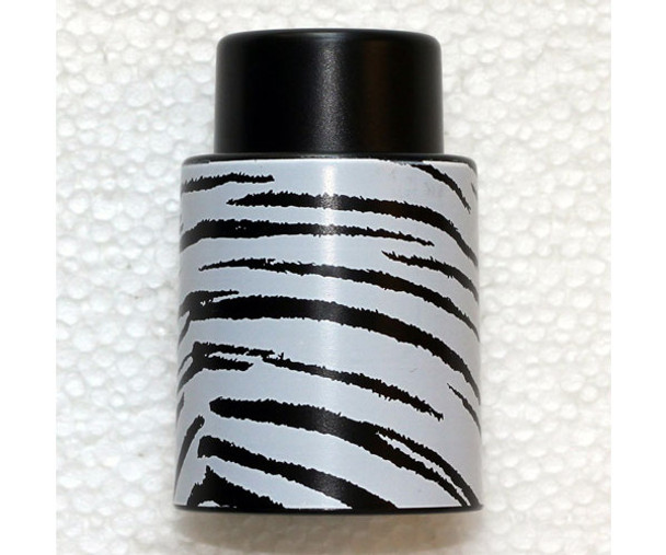 ZEE'S CREATIONS - Vacuum Wine Bottle Stopper Blk/Wht Tiger Stripes (VS105) 898179001856