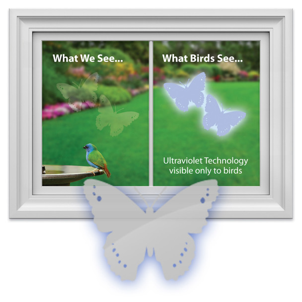 WINDOW ALERT - Butterfly - Bird Window Collision Decal - (4 per package) (WINDA3) 897681000043