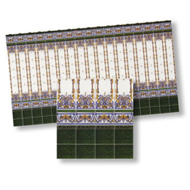 WORLD MODEL - 1" Scale Dollhouse Miniature - Mediterranean Tiles (1 piece) (34302)