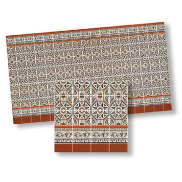 WORLD MODEL - 1" Scale Dollhouse Miniature - Mediterranean Tiles (1 piece) (34305)