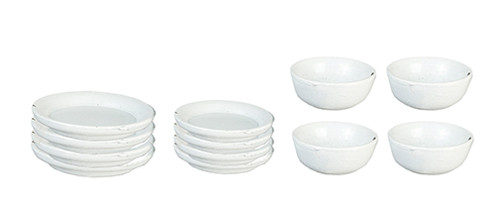 OakridgeStores.com | AZTEC - White Dishes 12 Piece Set - Dollhouse Miniature (D2764)