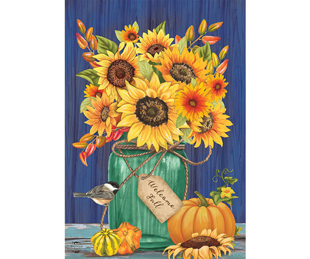 OakridgeStores.com | Briarwood Lane - Fall Mason Jar Garden Flag (BLG00688) 818138027529