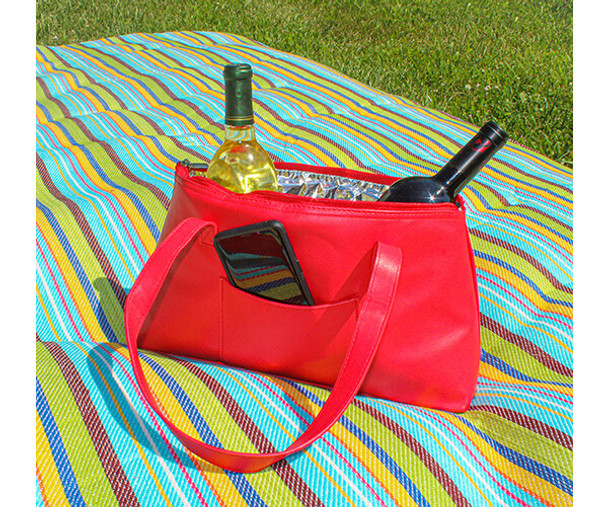 OakridgeStores.com | Gift Essentials - Red Faux Leather Wine Purse for Two Bottles (GEWP401) 645194080843