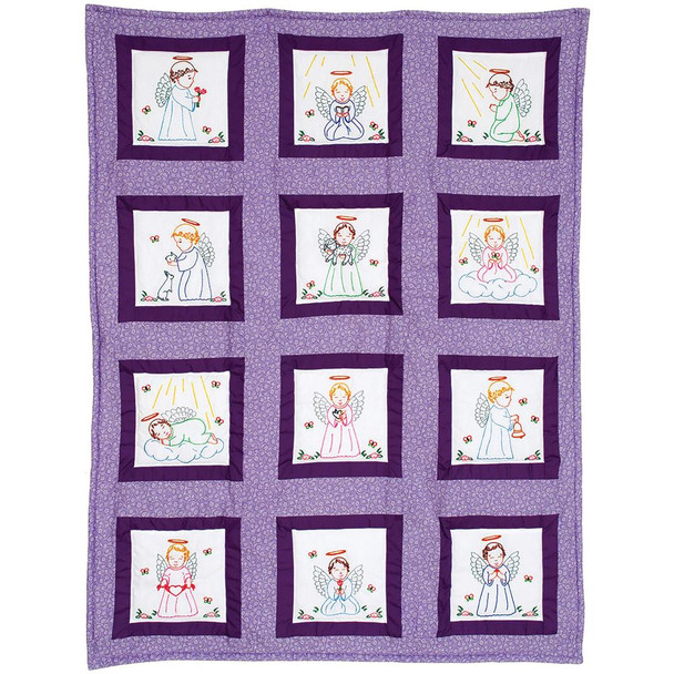 OakridgeStores.com | Jack Dempsey - Precious Angel Jack Dempsey Themed Stamped White Quilt Blocks 9"X9" 12/Pkg (737 913) 013155529135