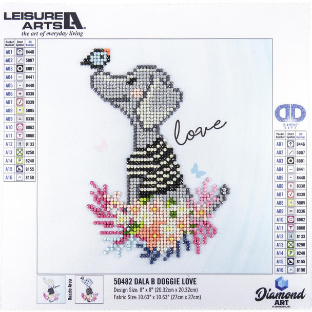 OakridgeStores.com | Leisure Arts - Doggie Love Leisure Arts Sparkle Art Diamond Paint Kit 10.63"X10.63" (50482) 028906504828