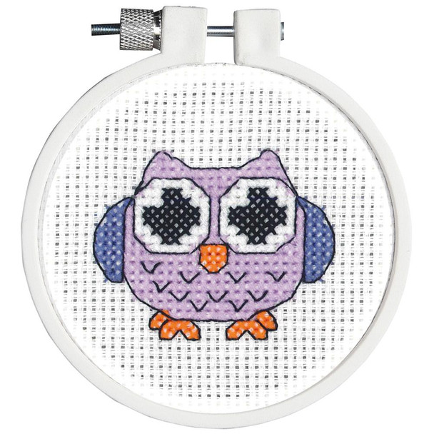 OakridgeStores.com | Janlynn - Owl (11 Count) Janlynn/Kid Stitch Mini Counted Cross Stitch Kit 3" Round (21-1757) 049489006677