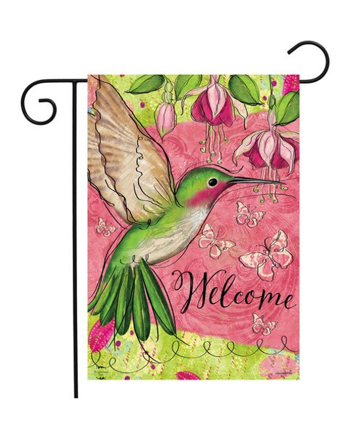 OakridgeStores.com | Briarwood Lane - Blissful Hummingbird Welcome Garden Flag (BLG01244) 840011613208