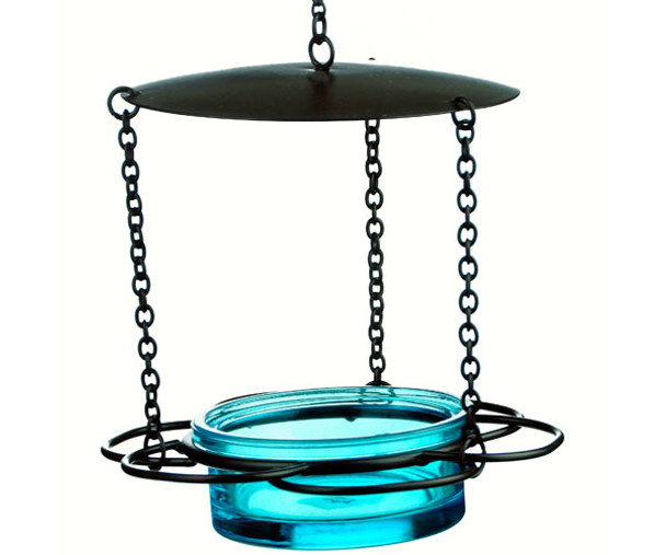 OakridgeStores.com | Couronne Co. - Hanging Floral Bird Feeder - Blue (glass) (COURM44620009) 606469000000