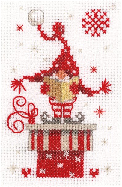OakridgeStores.com | Vervaco Greeting Card Counted Cross Stitch Kit 4.25"X6" 3/Pk - Christmas Gnomes (14 Count) (V0165989) 5413480697687