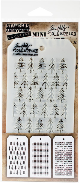 OakridgeStores.com | Tim Holtz Mini Layered Stencil Set 3/Pkg - Set #32 (MTS-32) 752830561724