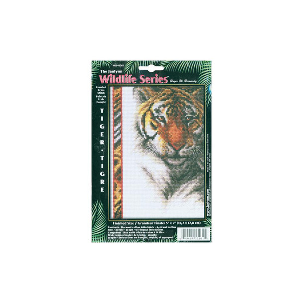 OakridgeStores.com | Janlynn Mini Counted Cross Stitch Kit 5"X7" - Wildlife Tiger (14 Count) (13-0261) 049489132611