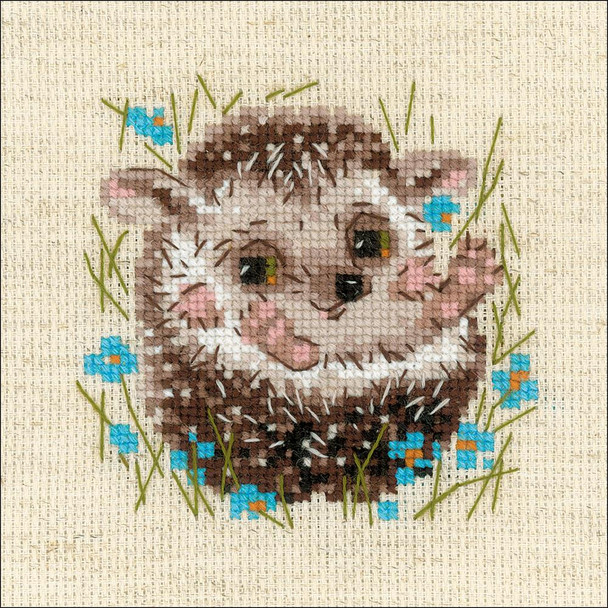 OakridgeStores.com | RIOLIS Counted Cross Stitch Kit 5"X5" - Hedgehog (14 Count) (R1753) 4630015064702