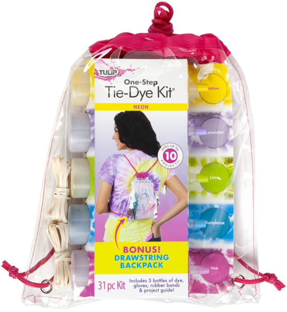 OakridgeStores.com | Tulip One-Step Fabric Tie-Dye Backpack Kit - Neon (BK405-40531) 017754405319