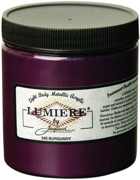 OakridgeStores.com | Jacquard Lumiere Metallic Acrylic Paint 8oz - Burgundy (LUMIERE8-545) 743772254508