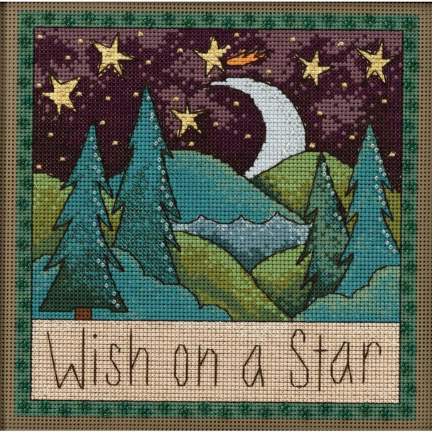 OakridgeStores.com | Mill Hill Counted Cross Stitch Kit 7"X7" - Sticks-Wish On A Star (14 Count) (ST152014) 098063012306