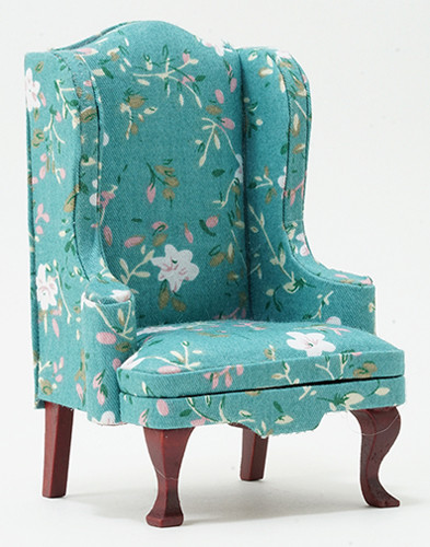 OakridgeStores.com | Chair, Mahogany with Turquoise Fabric (CLA12006)