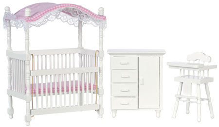 OakridgeStores.com | White Canopy Crib Set - 3 pcs (NCTLF104)
