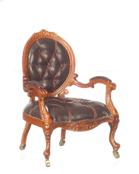 OakridgeStores.com | AZTEC - Open Arm Round Back Chair - 1" Scale Dollhouse Miniature (JJ07006WN)