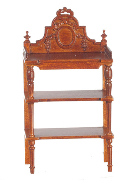 OakridgeStores.com | AZTEC - Small Floor Shelf - Walnut - 1" Scale Dollhouse Miniature (JJ07023WN)