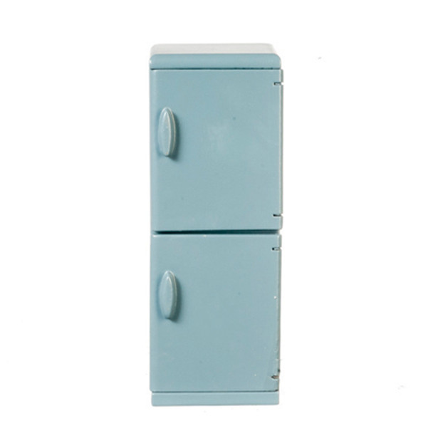 OakridgeStores.com | AZTEC - Modern Refrigerator - Blue - 1" Scale Dollhouse Miniature (T2607)