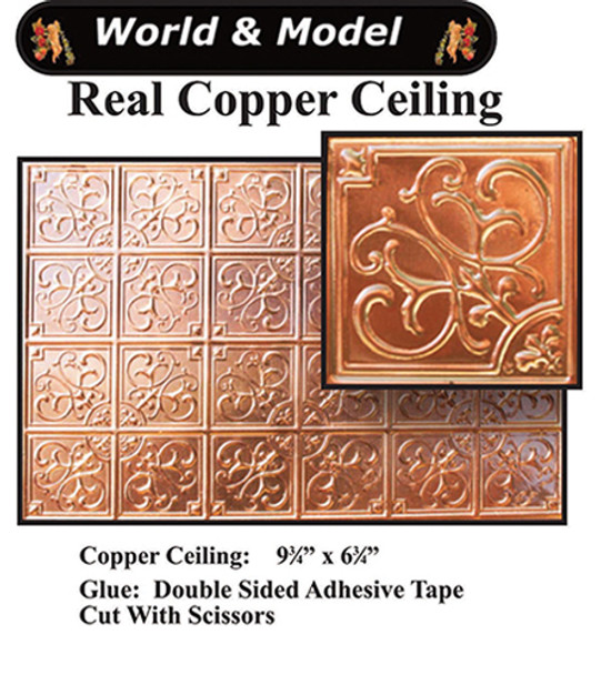 OakridgeStores.com | WORLD MINIATURES - Copper Ceiling- 1 Piece - 1" Scale Dollhouse Miniature (36002)