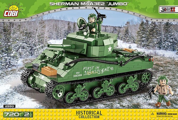 OakridgeStores.com | COBI - Sherman M4A3E2 Jumbo Tank Historical Model Building Blocks Kit - (2550) 5902251025502