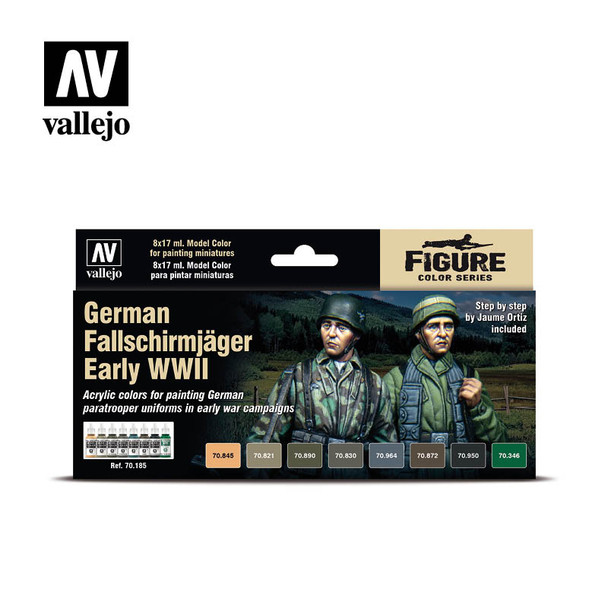 OakridgeStores.com | VALLEJO - German Fallschirmjager Early WWII Colors - Acrylic Paint Set (70185) 8429551701853