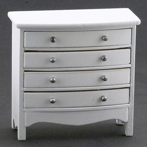 OakridgeStores.com | CLASSICS DOLLHOUSE - White Chest Of Drawers -1" Scale Dollhouse Furniture (10025)