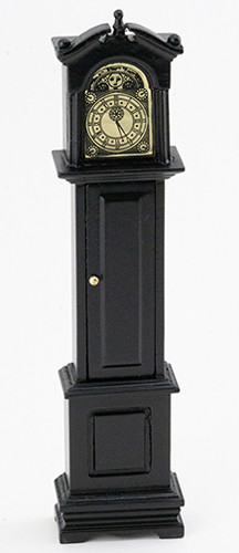 OakridgeStores.com | CLASSICS DOLLHOUSE - Black Grandfather Clock -1" Scale Dollhouse Furniture (10563)