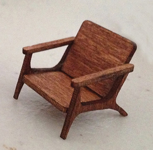 OakridgeStores.com | Small Scale Living - MCM Lounge Arm Chair Kit 1:48 Scale Dollhouse Furniture (CH009)