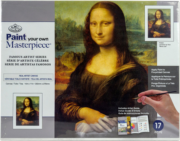 OakridgeStores.com | ROYAL BRUSH Famous Masterpiece Series MONA LISA Paint by Number Kit 14" x 11" (mixing/blending required) (POMA1) 090672374493